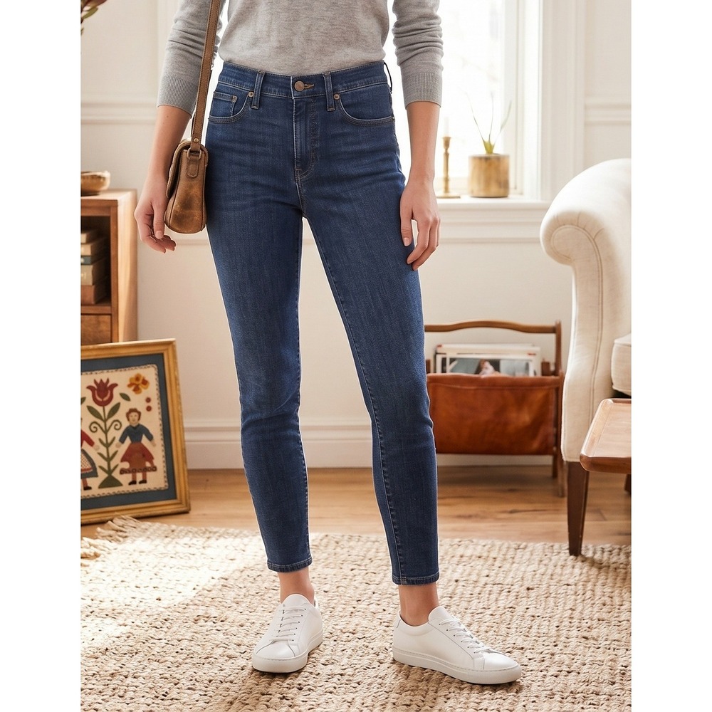 J.Crew High-Rise Denim Skinny Jeans Women's 29 Dark Wash Blue Stretch Casual